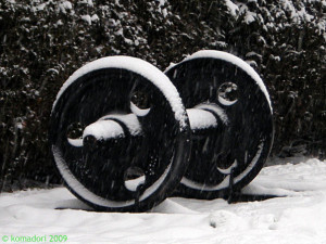 Wheels in the snow